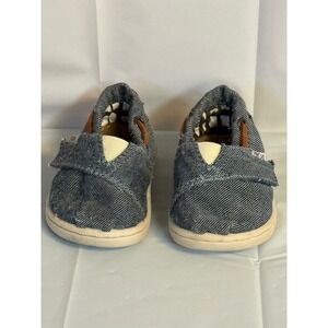 TOMS Baby Toddler Shoes Denim Hook and Loop Casual Boat Shoes‎ Size T3